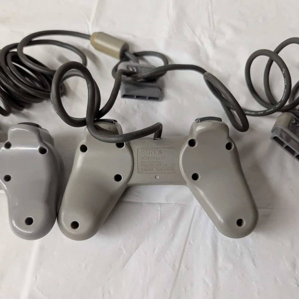 Sony PlayStation PS1 DualShock Wired Controllers in Gray